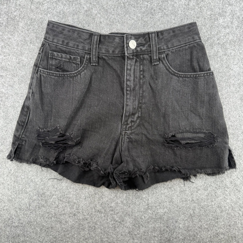 Y2K Hollister Shorts Womens 00 Ultra High-Rise Relaxed Vintage Short 3 Black EUC